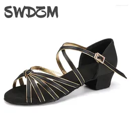 Dance Shoes SWDZM Children Latin Toddler Girls Ballroom Salsa Dancing For Women Low Heel Indoor