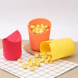 Bowls 1pc Popcorn Bucket Microwave Foldable Red Silicone High Quality Kitchen Easy Tools DIY Bowl Maker