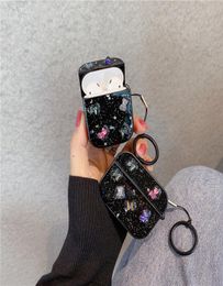 3D Butterfly Earphone Case with Keychain For AirPods 2 Pro Cases Glitter Bear Shining Soft Bluetooth Headset Protective Cover with5149805