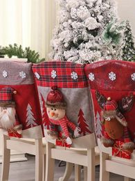 Chair Covers Multicolor Seat Back Christmas Cover For Kitchen Dining Table Home Office Party Decorations