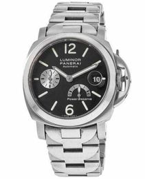 Paneraii Power Watch Designer Mens Reserve 40mm Black Dial Men's Luxury Full Stainless Steel Waterproof Wristwatches