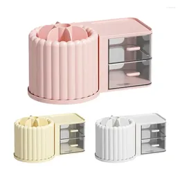 Storage Boxes Rotating Makeup Box Cosmetic Lipstick Skincare Desktop Organiser Rack Detachable Partition