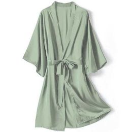 FNRF Sexy Pyjamas Kimono Bathrobe Gown Female Robe Set Satin Sleepwear Casual Nightgown Bridal Wedding Gift Sexy Nightwear Intimate Lingerie 2404101