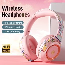Headphones HIFI Stereo Earphones Bluetooth Headphone Music Game Headset FM Support SD Card with Mic for Mobile Xiaomi Iphone Sumsamg Tablet