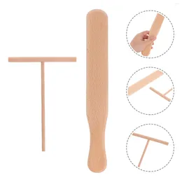 Baking Tools 2 Pcs Butter Spreading Tool Crepe Rake Cheese Spreader Wooden Cooking Utensils For Pancakes