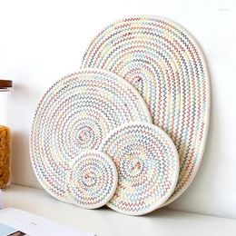 Table Mats Japan Style Cotton Thread Placemat Creative Home Woven Insulated Decoration Thickened Pot Mat Bowl