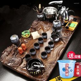 Teaware Sets Solid Wood Tea Tray Purple Sand Set Home Induction Cooker Drinkware Tazas De Te Coffeeware Teawar