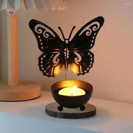 Candle Holders Holder Hollow Design Romantic Decorative Tealight Cup Candlestick Metal Butterfly Wrought Iron Decor