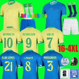 BRAZIL soccer jerseys Club Full Sets 2024 Copa America Cup PAQUETA RAPHINHA RODRYGO MARQUINHOS VINI JR brasil RICHARLISON P.COUTINHO CASEMIRO football shirts