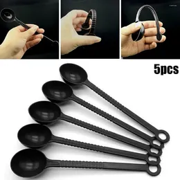 Coffee Scoops Milk-tea Tea Spoons Percolators Plastic Material 21cm Length 5Pcs/set Bendable Brown Color Durable Measurement