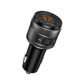 Bluetooth Car Kit Fm Transmitter C57 Radio Wireless Adapter With Qc 3.0 Fast Charge Hands Call Charger Dual Drop Delivery Automobiles Otins