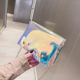 Shoulder Bags Women Laser Transparent Personality Fashion Small Bag Crossbody Chain Flap Messenger Beach