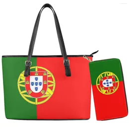 Evening Bags Portugal Country Flag Print Ladies Autumn Winter Large Capacity Double Lightweight Handbag Soft Satchel Custom Image