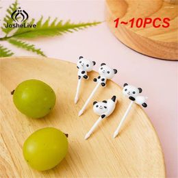 Forks 1-10PCS Cute Panda Fruit Fork Kids Snack Dessert Decoration Toothpick Lunch Salad Accessories Cake Picks