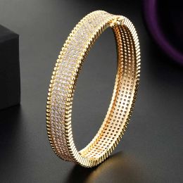 Bangles Zlxgirl Classic two mode design women wedding bangle bridal Jewellery rose gold silver Colour women's zircon bangle free shipping