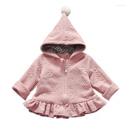 Jackets Baby Girls Jacket Born Autumn Tops Kids Warm Coat Infant Ear Hoodies Cotton Outerwear Children Clothing For Girl 12M 24M