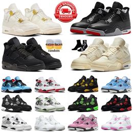 Nike Air Jordan 4 Jordan4s Retro Off White Travis Scott Jorda Jorden 4 Jumpman IV Violet Ore Military Black Cat Psgs Sneakers Trainers