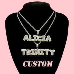 Necklaces Iced Out Initials Gold Silver Icy Zirconia Custom Name necklace Personalized Combination Letters Necklace Bling Hip Hop Jewelry