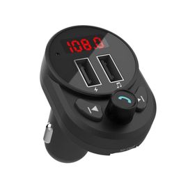 Bluetooth Car Kit Fm Transmitter 5.0 Dual Usb Charger Hands Radio Adapter Support Sd Card U Disc Playback Drop Delivery Automobiles Mo Othsb