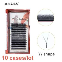 Eyelashes Maria 10 Cases Y Shape Eyelashes Beauty 0.05/0.07 YY Type V Lashes Extension Makeup Naturally Soft Mix Mink Cilios Volume Fans