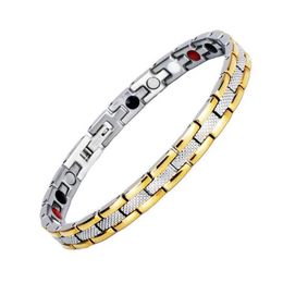Chain 2021 Premier Jewellery Factory Stainless Steel Couple Health Magnet Germanium Link Chain Bracelet Q240401