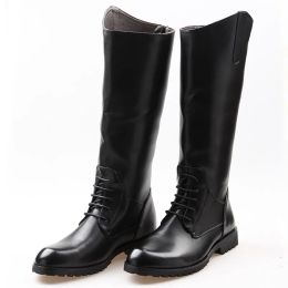 386 Back Fashion Tall Casual Zipper Men's Cowboy Long Cavalier Soft Leather Riding Motorcycle Boots 3746 5