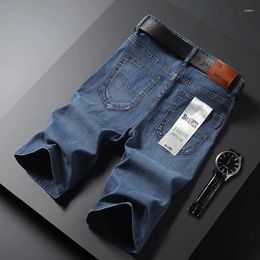 Men's Jeans Summer Men Denim Short Thin Casual Cool Fashion Pants Elastic Straight Daily Dropship Trousers