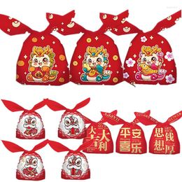 Gift Wrap 25Pcs Chinese Dragon Gifts Bag Plastic Self Sealing Food Packaging Supplies Cookies Candy Baking Storage Bags