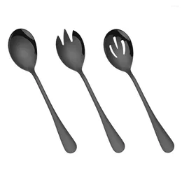 Forks Salad Stainless Steel Spoon Plastic Serving Spoons Cooking Fork Restaurant Cutlery