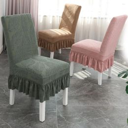 Chair Covers Fashion Jacquard Dining Skirt Stretch Polyester Accent Elastic Protector For Living Room Kitchen El