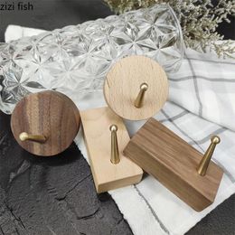 Hooks Modern Solid Wood Brass Wall Hook Home Hanging Clothes Cap Living Room Key Bag Decoration Sort Out Storage Rack