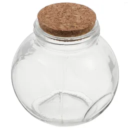 Vases Transparent Wishing Bottle Mini Containers Storage Jar Wooden Cork Design Corked DIY Empty
