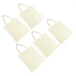 Storage Bags 5pcs Canvas Shoulder Bag Blank Women Shopping Large Utility Tote Grocery