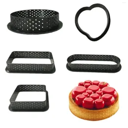 Baking Moulds 1Pcs Mini Tart Ring Cake Tools Tartlet Mould Bakeware Circle Cutter Pie DIY Decor Perforated Household Kitchen Accessories