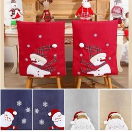 Chair Covers 2PC Christmas Back Cover Stretch Dining Room Protector Kitchen El Banquet Xmas Decoration Year Gift