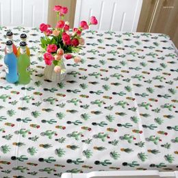 Table Cloth Chinese Style Lovely Plant Pot Cover For Home Party Mantel Mesa Green Cactus Rectangular Tableclot