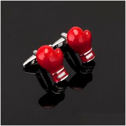 Cuff Links Fashion Brand Mens Shirts Boxing King Cufflinks Sport Red Gloves Muhammad Wholesale And Retail 230909 Drop Delivery Jewelr Dhizl