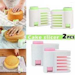 Baking Tools 2pcs/Pack Cake Slicer Cutter 5 Layers Bread Leveller Set DIY Fixator Cutting Kitchen Accessories