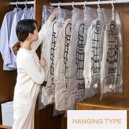 Storage Bags Closet Hanging Organiser Vacuum Sealing Space Saving Clear Seal Wardrobe Compressed Bag