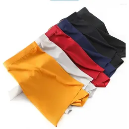 Underpants Men Boxers U Convex Stretchy Solid Color Thin Seamless Anti-septic Breathable Bulge Pouch Smooth Inner Wear