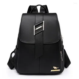 School Bags Luxury Backpack Women's Brand Designer PU Anti Theft Schoolbags Double Shoulder Single Switchable Design