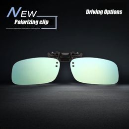 Polarised Clip Sunglasses Myopia Glasses Clip Driver Fishing Night Vision Myopia Clip-on Sun Shading Eyeglasses