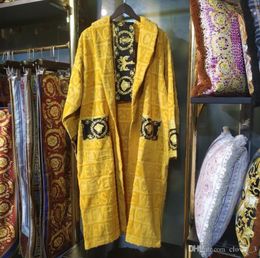 Luxury classic cotton bathrobe men women brand sleepwear kimono warm bath robe home wear unisex bathrobes klw17397791018