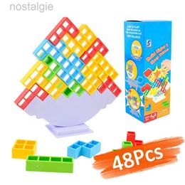 Blocks 48PCS Tetra Tower Fun Balance Stacking Building Blocks Board Game for Kids Adults Friends Team Dorm Family Game Kid Desktop Toys 240401