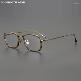 Sunglasses Frames Handmade Titanium Glasses Frame Men Women Ultralight Square Prescription Eyeglasses Myopia Optical Reading Spectacles