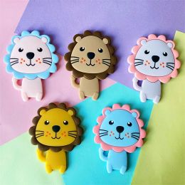 Blocks 5pcs Silicone lion Baby Teethers Food Grade Teething Toys Rodent for newborns DIY Pacifier Chain