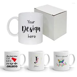 Mugs Sublimation Blank Ceramic Cup White Porcelain Coffee Milk Heat Transfer Printing Logo Custom Gifts For Mom And Dad