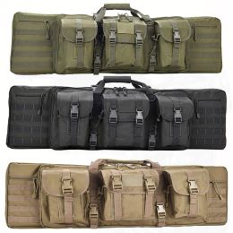 Bags 47" Double Long Rifle Pistol Gun Bag Transportation Case Double Rifle Bag Outdoor Tactical Carbine Cases Water Dust