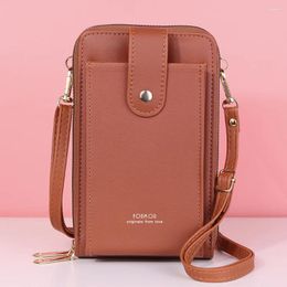Shoulder Bags 2024 Women's Bag Solid Colour Vertical Large-capacity Mobile Phone Thin Section Niche Messenger Coin Purse