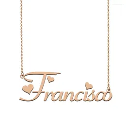 Pendant Necklaces Francisco Name Necklace Custom Nameplate For Women Girls Friends Birthday Wedding Christmas Mother Days Gift